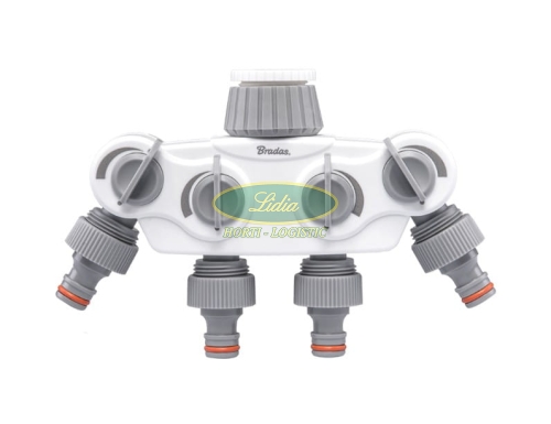 WHITE ROZDZIELACZ 4DROŻ. Z ZAW. 1"/3/4" WL-3034K