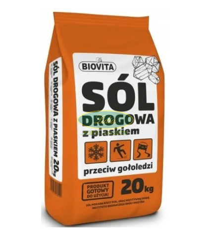 SÓL DROGOWA Z PIASKIEM BIOVITA 20 kg