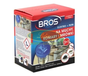 BROS ELEKTRO + PŁYN 3w1 MUCHY, KOMARY,MRÓWKI